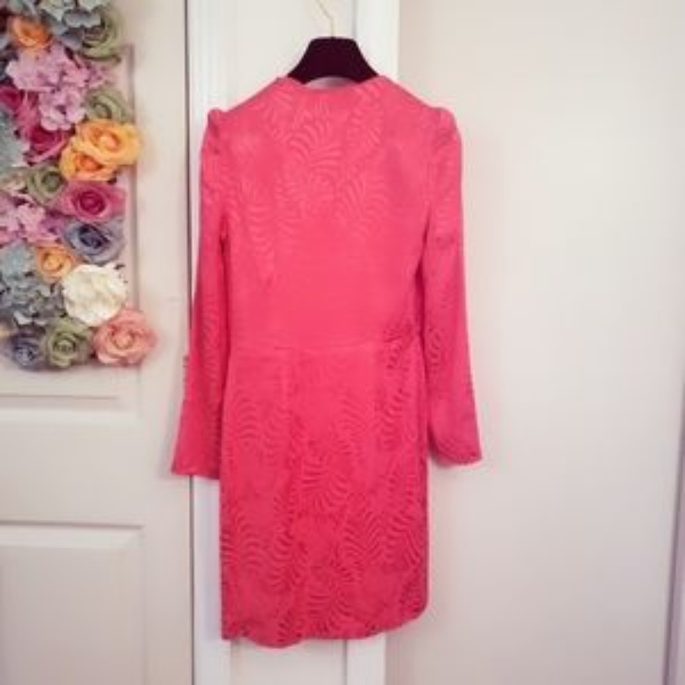FREE PEOPLE Dress Pink Cocktail Long Sleeves V Neck Mini Velvet Cocktail Party - Picture 8 of 12